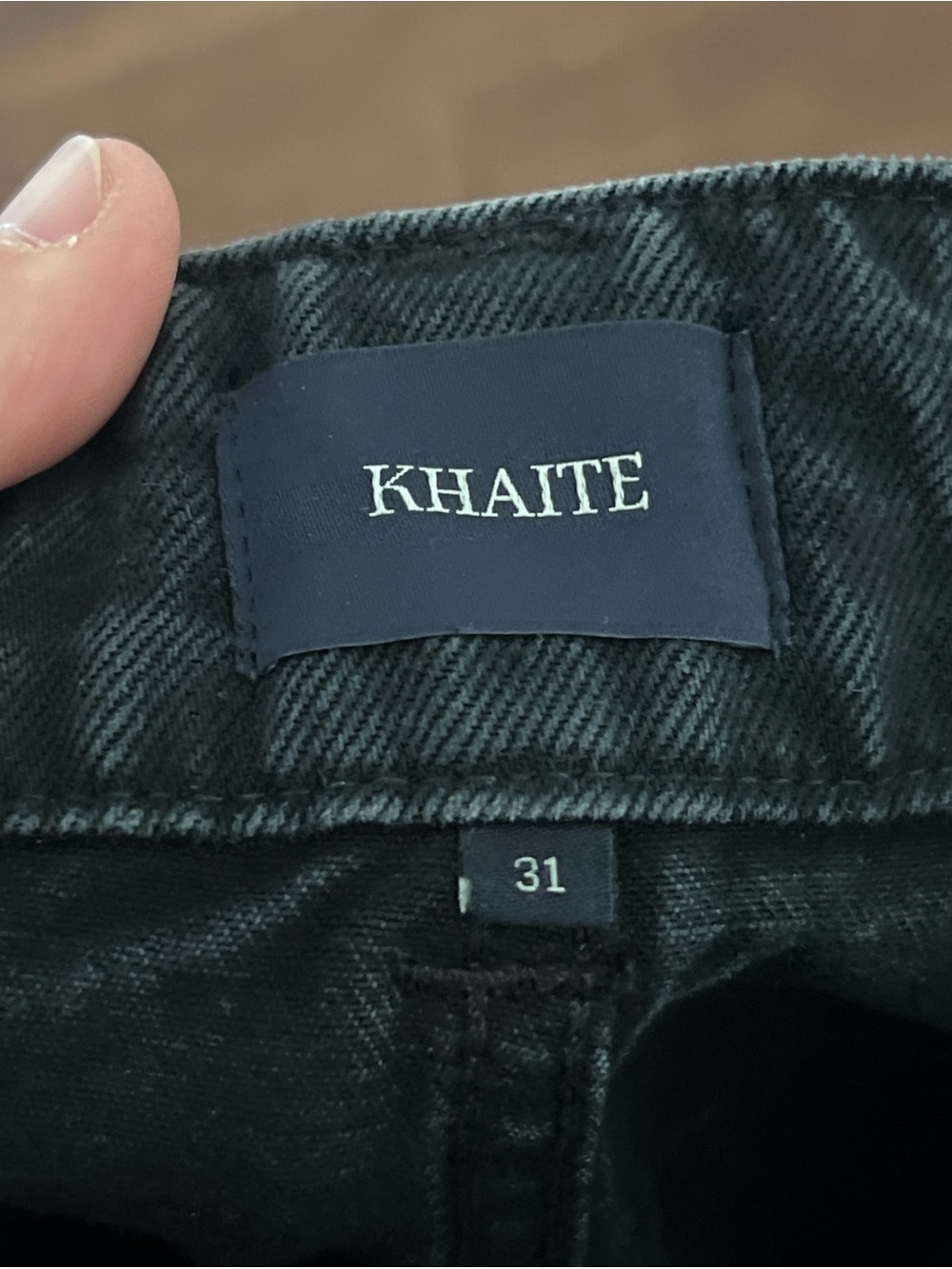 Khaite Isla Paneled High Rise Wide Leg Jeans 31 Black Rigid Heavyweight Denim - Picture 14 of 15